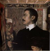 Self-Portrait at the Easel Franz von Stuck